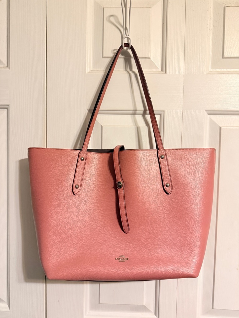 Coach Rose Pink Pebbled Leather Tote